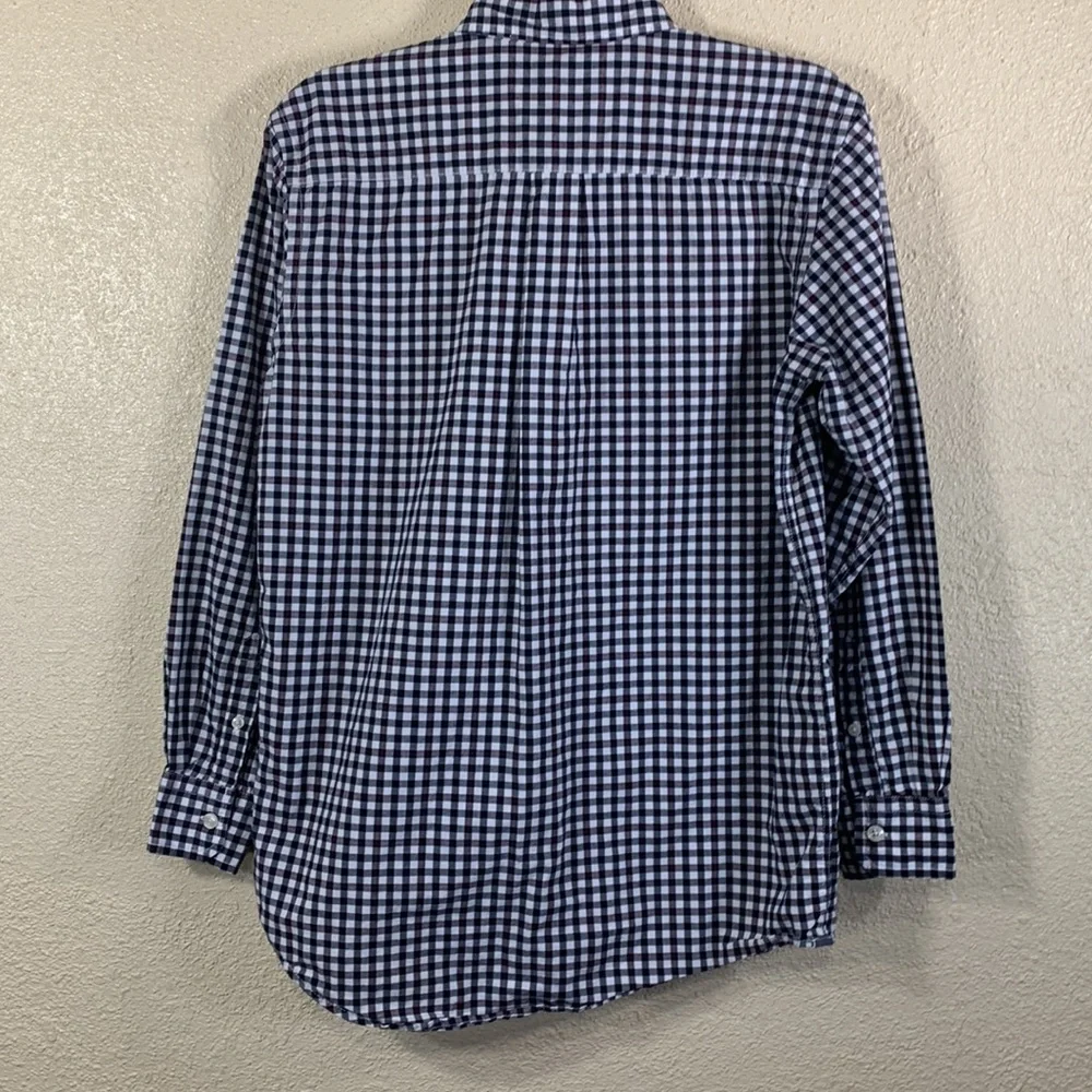 GAP Boys Shirt Plaid White black Red XXL 14-16 Long Sleeve Cotton